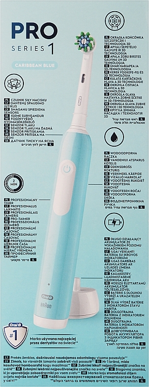 Elektrische Zahnbürste blau - Oral-B Pro 1 3D Cleaning Caribbean Blue  — Bild N2