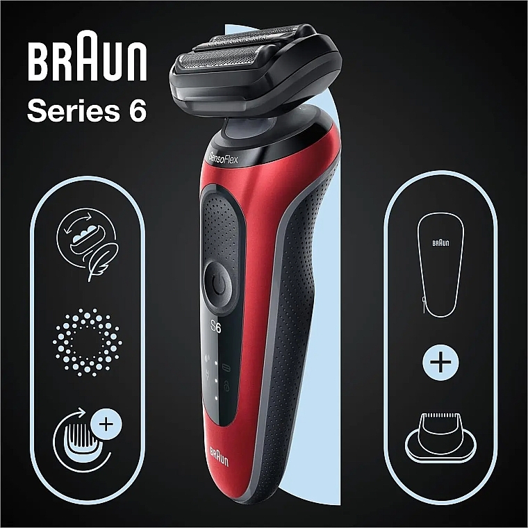Elektrischer Rasierer - Braun 6 61-R1200S Red — Bild N1