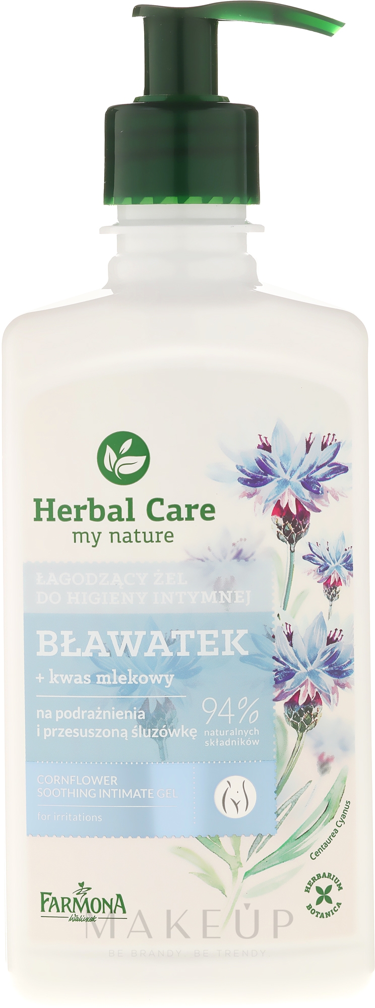 Beruhigendes Intim-Waschgel mit Kornblume - Farmona Herbal Care — Bild 330 ml