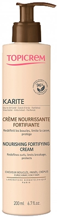 Pflegende und stärkende Haarcreme mit Sheabutter - Topicrem Karite Nourishing Fortifying Cream — Bild N1