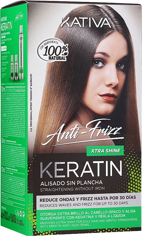 Haarpflegeset - Kativa Keratin Anti-Frizz Xtra Shine (Haarmaske 150ml + Shampoo 30ml + Conditioner 30ml)