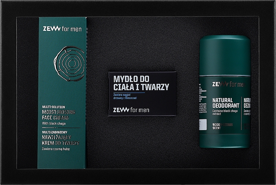 Gesichts- und Körperpflegeset - Zew For Men (Gesichtscreme 80ml + Seife + Deodorant) — Bild N1