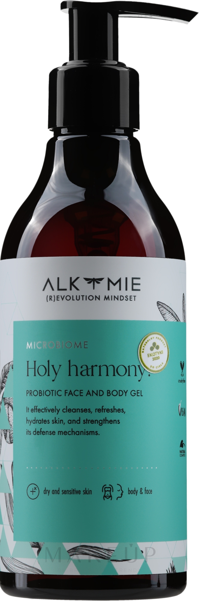 Gesichts- und Körperwaschgel mit probiotischem Komplex - Alkmie Holy Harmony Probiotic Face and Body Gel — Bild 250 ml