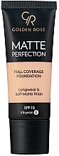 Düfte, Parfümerie und Kosmetik Langanhaltende matte Foundation - Golden Rose Matte Perfection Full Coverage Foundation SPF 15