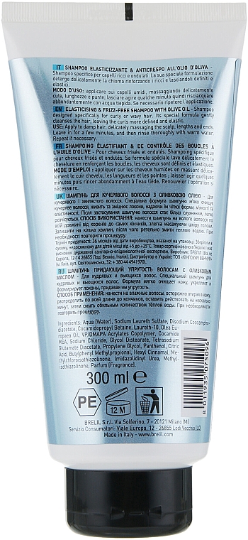 Anti-Frizz Shampoo mit Olivenöl für mehr Elastizität - Brelil Numero Elasticizing Shampoo — Bild N2