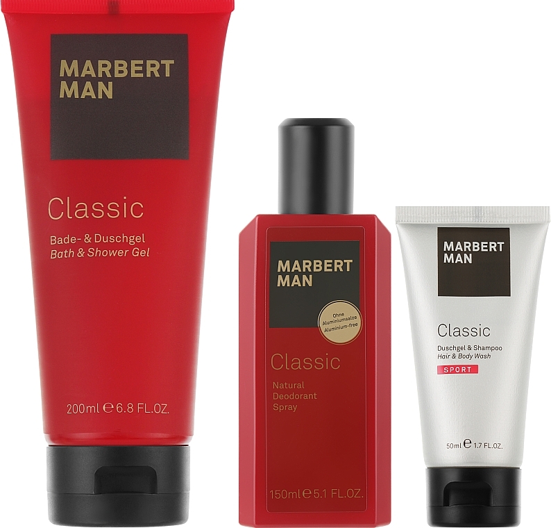 Set - Marbert Man Classic Set (Bade- und Duschgel 200ml + Spray 150ml + Shampoo-Duschgel 50ml)  — Bild N2