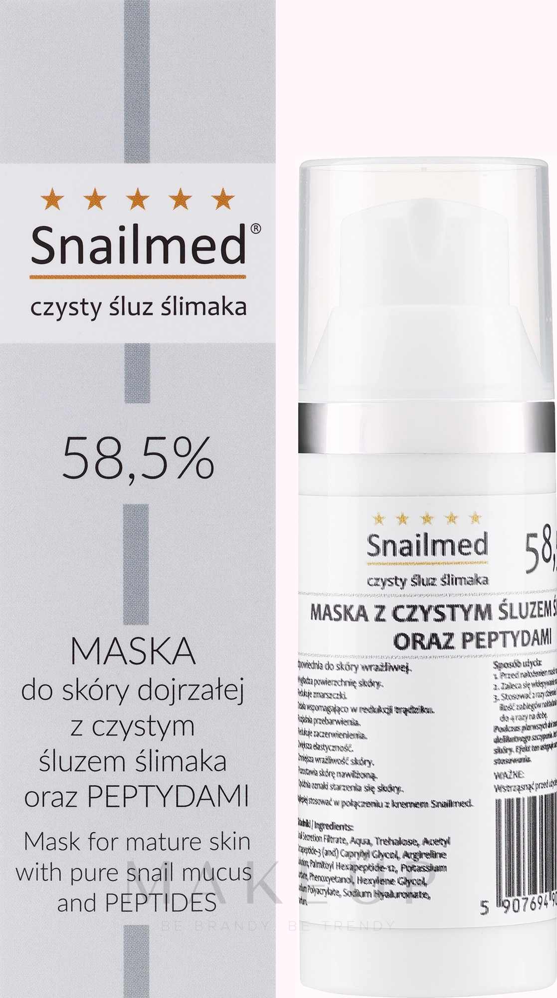 Gesichtsmaske für reife Haut mit Schneckenschleim und Peptiden - Snailmed — Bild 30 ml