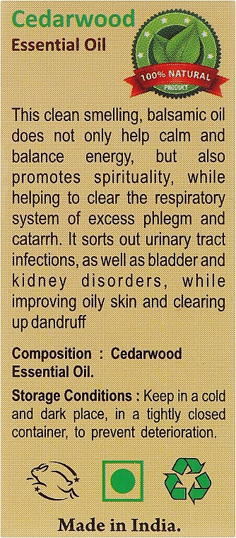 Ätherisches Zederholzöl - Sattva Ayurveda Cedarwood Essential Oil — Bild N3