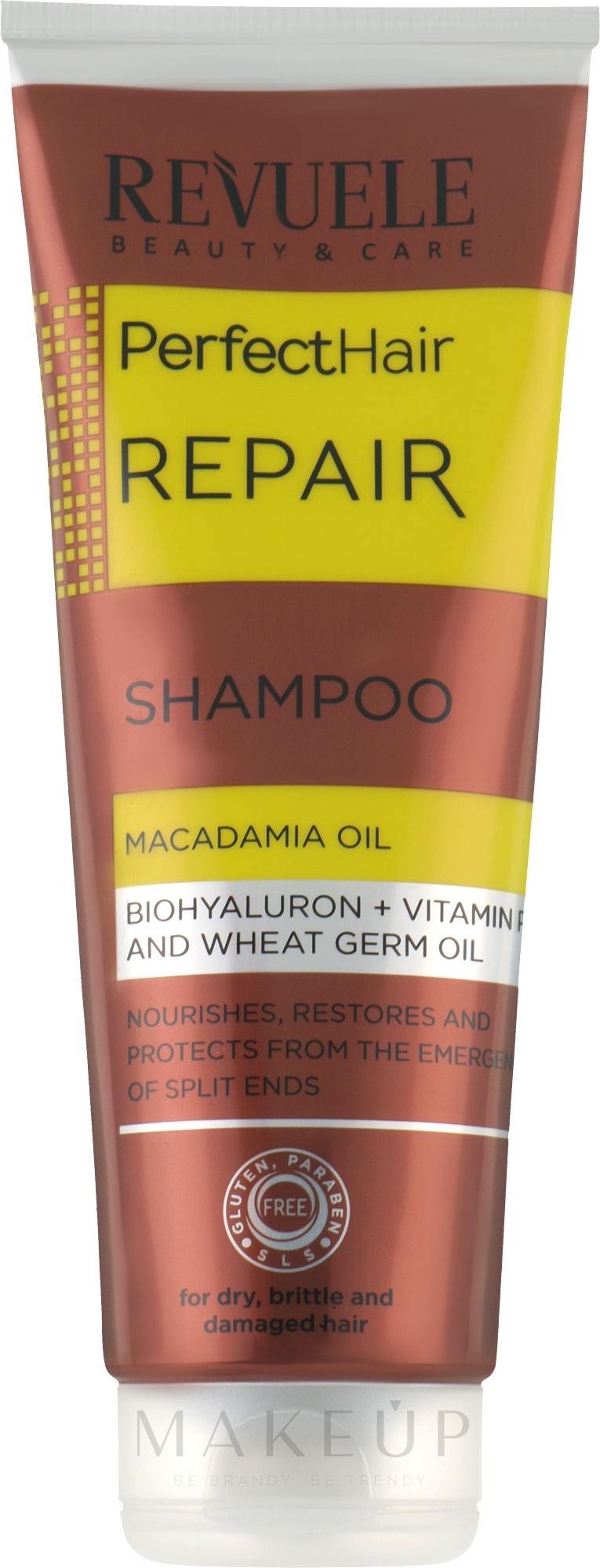 Shampoo für trockenes, sprödes und strapaziertes Haar mit Macadamiaöl - Revuele Perfect Hair Repair Shampoo — Bild 250 ml