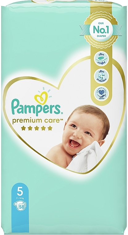 Windeln Pampers Premium Care Größe 5 (Junior) 11-16 kg 58 St. - Pampers — Bild N1