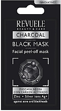 Tiefenreinigende Peel-Off-Gesichtsmaske gegen Hautunreinheiten mit Aktivkohle, Zink und Silberionen - Revuele Peel Off Active Charcoal Black Facial Mask — Bild N1
