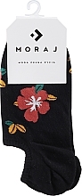 Düfte, Parfümerie und Kosmetik Damensocken aus Baumwolle mit Blumen schwarz - Moraj