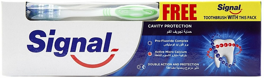 Set - Signal Cavity Protection Toothpaste (Zahnpasta 100 ml + Zahnbürste 1 St.) — Bild N1