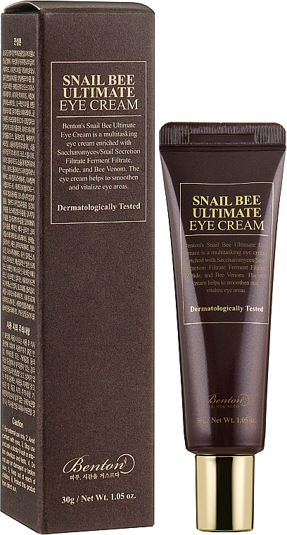 Creme für die Augenpartie mit Schneckenschleim und Bienengift - Benton Snail Bee Ultimate Eye Cream — Bild N2