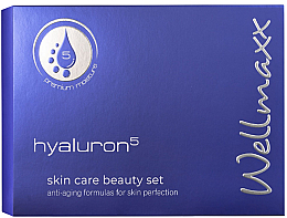 Düfte, Parfümerie und Kosmetik Set - Wellmaxx Hyaluron5 Skin Care Beauty Set I (fluid/concen/15ml + cr/15ml + ser/concen/15ml + gel/concen/5ml)