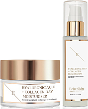 Düfte, Parfümerie und Kosmetik Gesichtspflegeset - Eclat Skin London Hyaluronic Acid & Collagen (Gesichtsserum 60ml + Tagescreme 50ml)