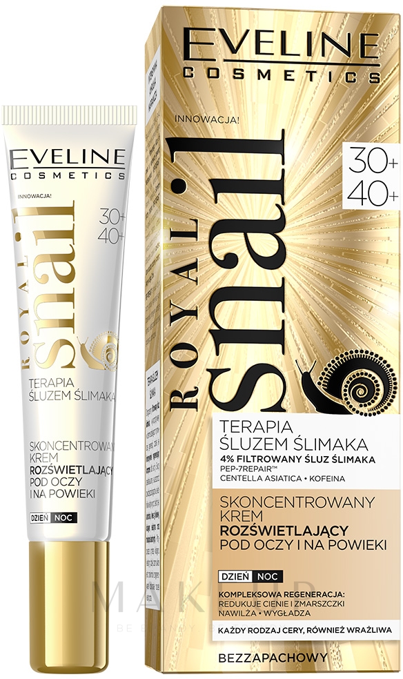 Konzentrierte Augen- und Augenlidcreme mit intensivem Lifting-Effekt 50+/70+ - Eveline Cosmetics Royal Snail 50+ 70+ — Bild 20 ml
