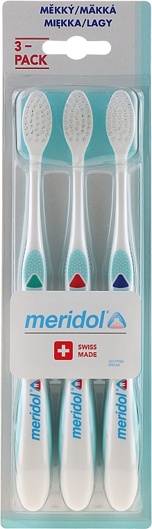 Zahnbürste weich Gum Protection grün, rot, blau 3 St. - Meridol Gum Protection Soft Toothbrush — Bild N1