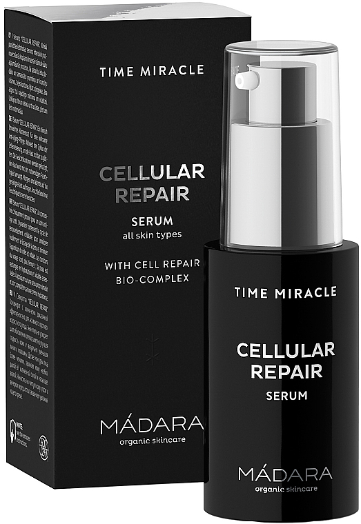 Zellerneuerndes und feuchtigkeitsspendendes Anti-Aging Gesichtsserum mit Birkensaft, Hyaluronsäure und Phytoplankton-Extrakt - Madara Cosmetics Time Miracle Cellular Repair — Bild N1