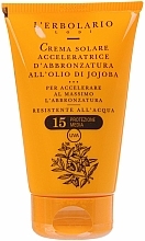 Bräunungscreme mit Jojobaöl SPF 15 - L'Erbolario Crema Solare Acceleratrice D'Abbronzatura All'Olio Di Jojoba — Bild N1