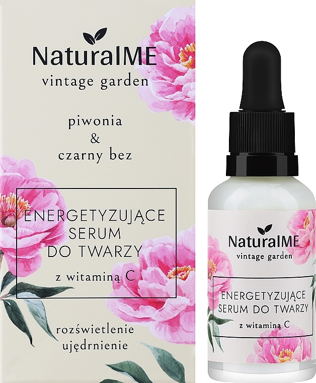 Energetisierendes Gesichtsserum mit Vitamin C - NaturalME Vintage Garden Peony & Elderberry Energizing Face Serum With Vitamin C	 — Bild N2