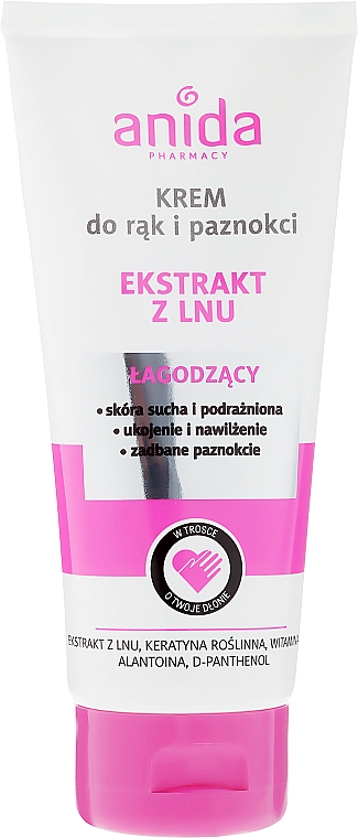 Hand- und Nagelcreme mit Leinenextrakt - Anida Pharmacy Linen Extract Hand Cream — Bild N1