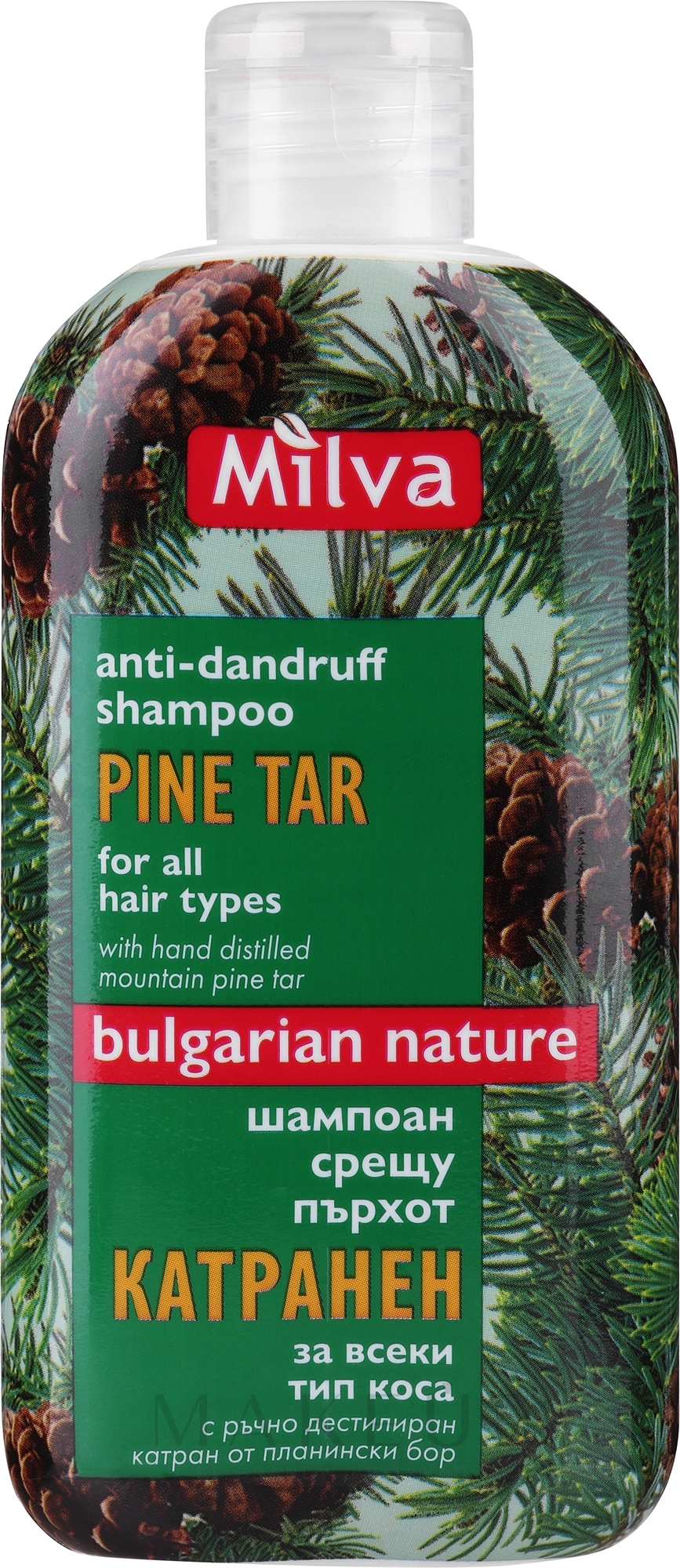 Anti-Schuppen-Shampoo mit Kiefernteer für alle Haartypen - Milva Pine Tar Shampoo — Bild 200 ml