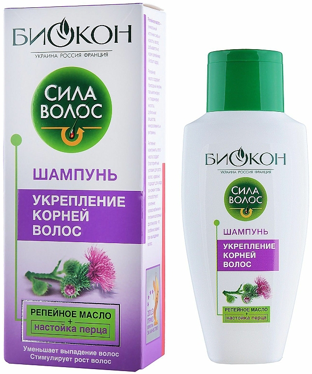 Shampoo für Kräftigung der Haarwurzeln - Biokon Die Kraft der Haare