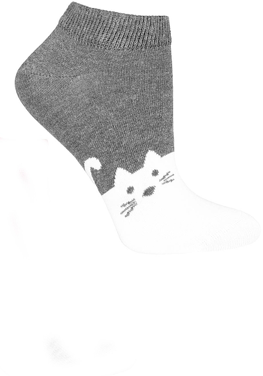 Damensocken Cats dunkelgrau mit weiß - Moraj — Bild N1