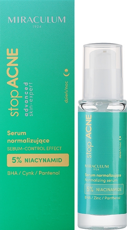Normalisierendes und hochkonzentriertes Gesichtsserum mit 5% Niacinamid - Miraculum stopACNE Advanced Skin-Expert Serum — Bild N1