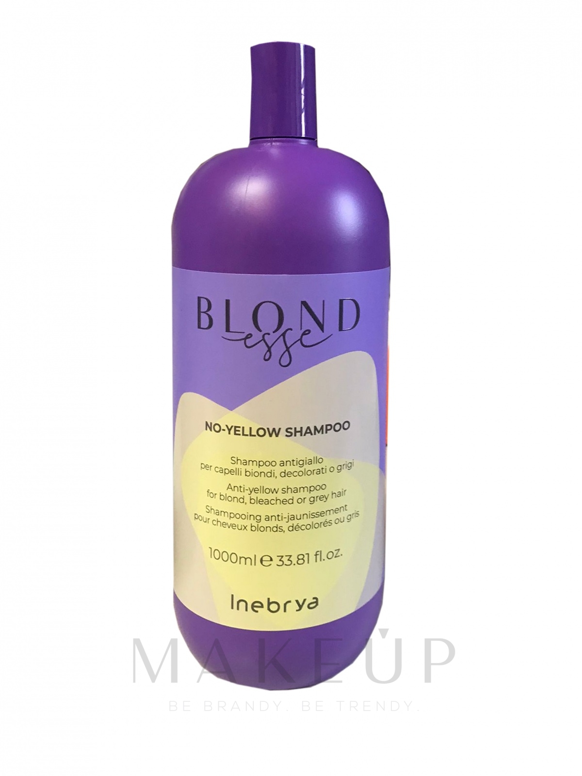 Shampoo für blondes, blondiertes und graues Haar gegen Gelbstich - Inebrya Blondesse No-Yellow Shampoo — Bild 1000 ml