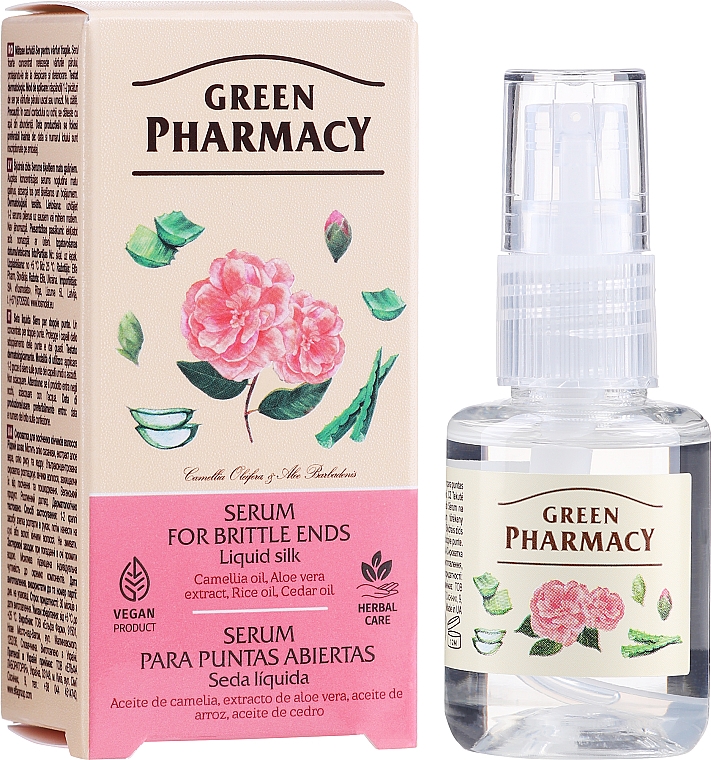 Flüssiges Seidenserum für spröde Haarspitzen mit Aloe Vera-Extrakt - Green Pharmacy Serum For Brittle Ends