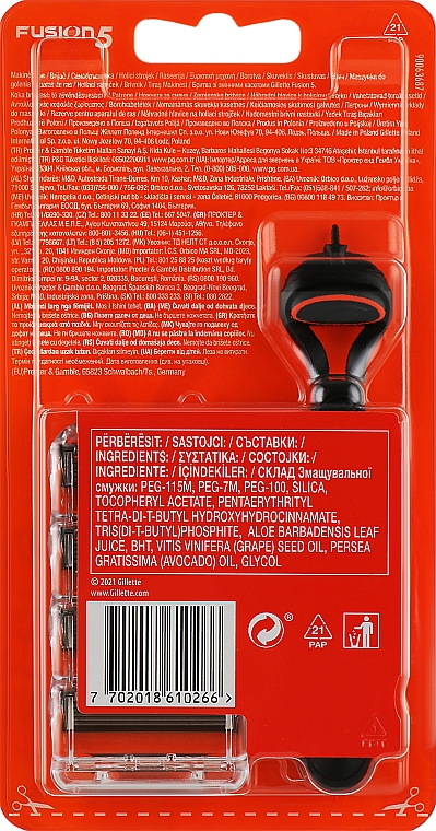 Rasierer mit 4 Ersatzklingen schwarz - Gillette Fusion5 Razor For Men — Bild N2