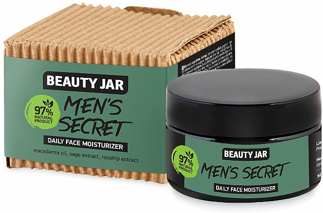 Feuchtigkeitsspendende Gesichtscreme für Männer mit Macadamia-Öl, Salbei- und Hagebuttenextrakt - Beauty Jar Men’s Secret Daily Face Moisturizer — Bild N1