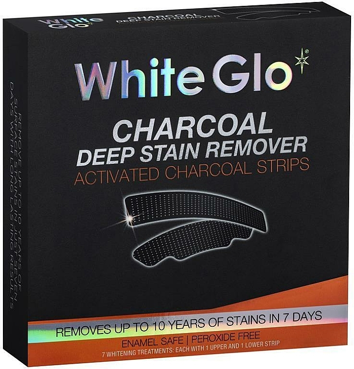 Leistungsstarke mit Aktivkohle angereicherten Streifen gegen Zahnverfärbungen - White Glo Charcoal Deep Stain Remover Strips — Bild N1