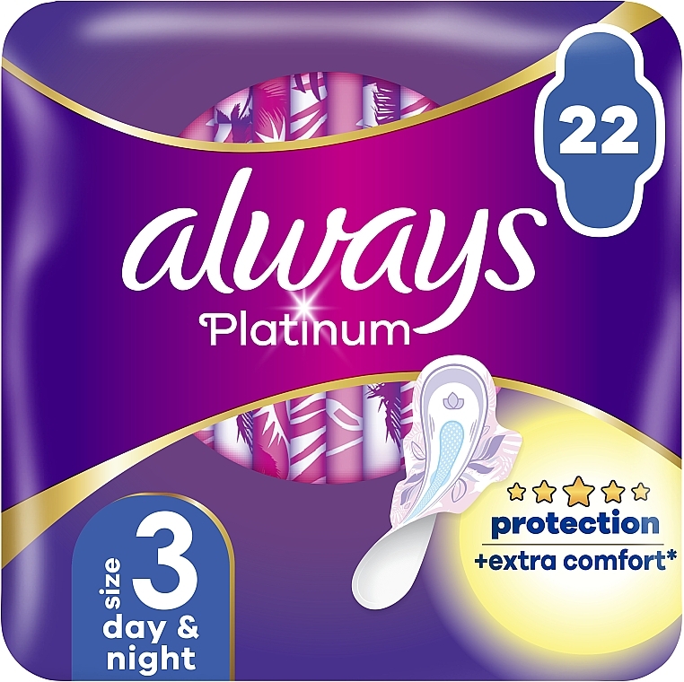Damenbinden Größe 3 22 St. - Always Platinum Protection +Extra Comfort Day&Night — Bild N2