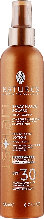 Sonnenschutzcreme für das Gesicht und Körper - Nature's I Solari Spray Sun Lotion Spf 30 — Bild N1