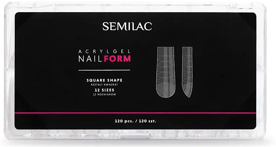 Formen zur Nagelverlängerung - Semilac Acrylgel Nail Form Square  — Bild N1