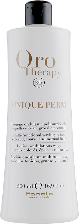 Dauerwelle-Lotion mit Keratin und Arganöl - Fanola Oro Therapy Unique Perm — Bild N1