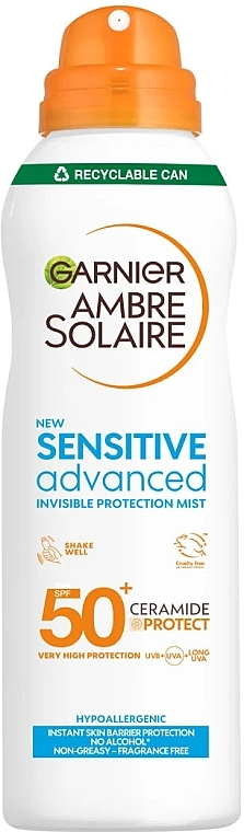 Sonnenschutzspray für das Gesicht - Garnier Ambre Solaire Sensitive Advanced Face Mist SPF50+ — Bild N1