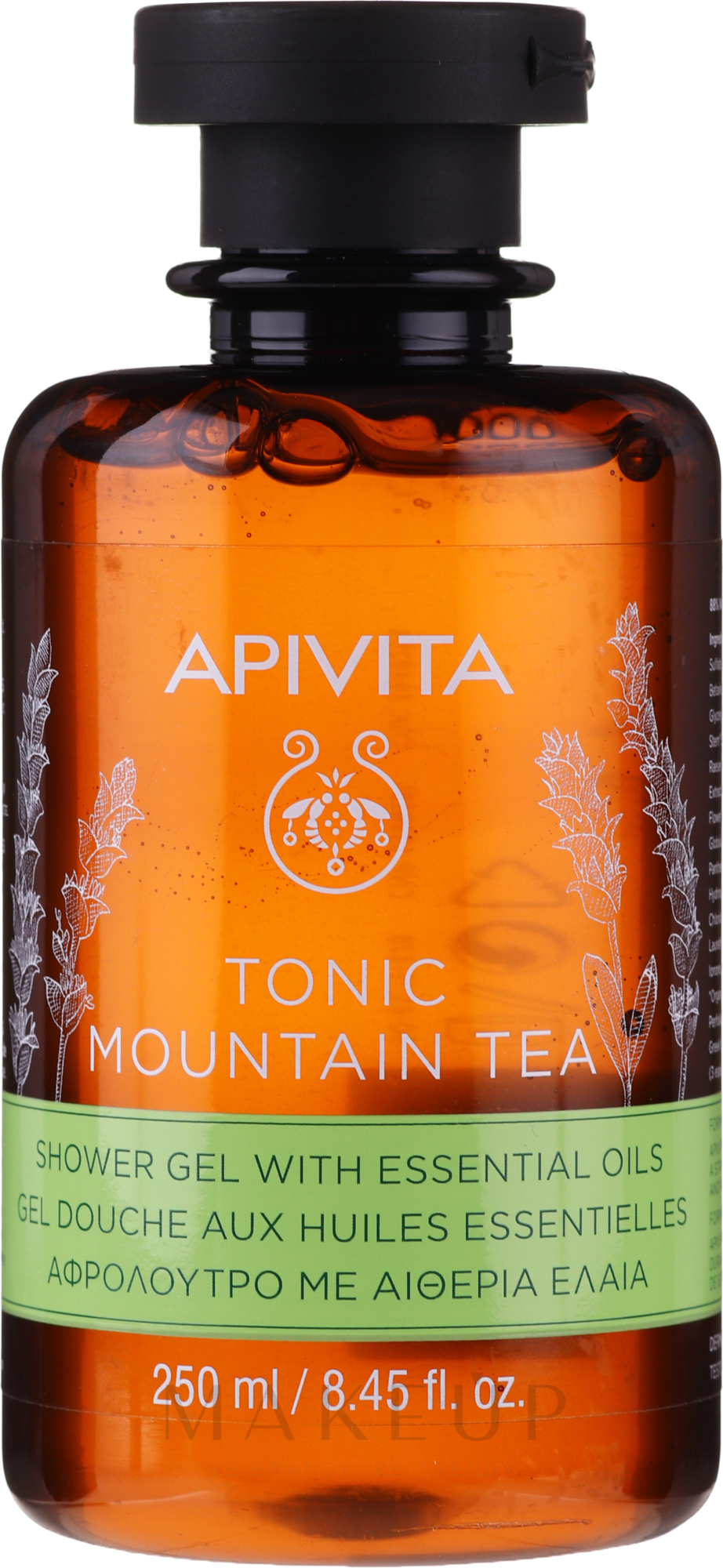 Duschgel mit Gebirgstee und ätherischen Ölen - Apivita Tonic Mountain Tea Shower Gel with Essential Oils — Bild 250 ml