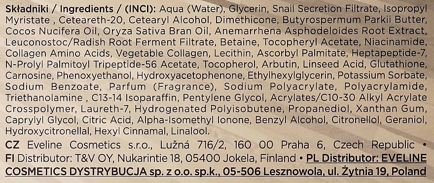 Ultra pflegende, feuchtigkeitsspendende und straffende Gesichtscreme mit Schneckenschleimfiltrat für reife und empfindliche Haut - Eveline Cosmetics Royal Snail Cream 80+ — Bild N4