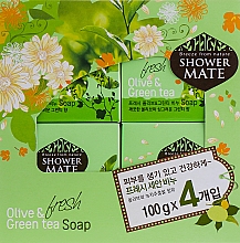 Seife Oliven und grüner Tee - KeraSys Shower Mate Refresh Olive & Green Tea Soap Kit — Bild N1