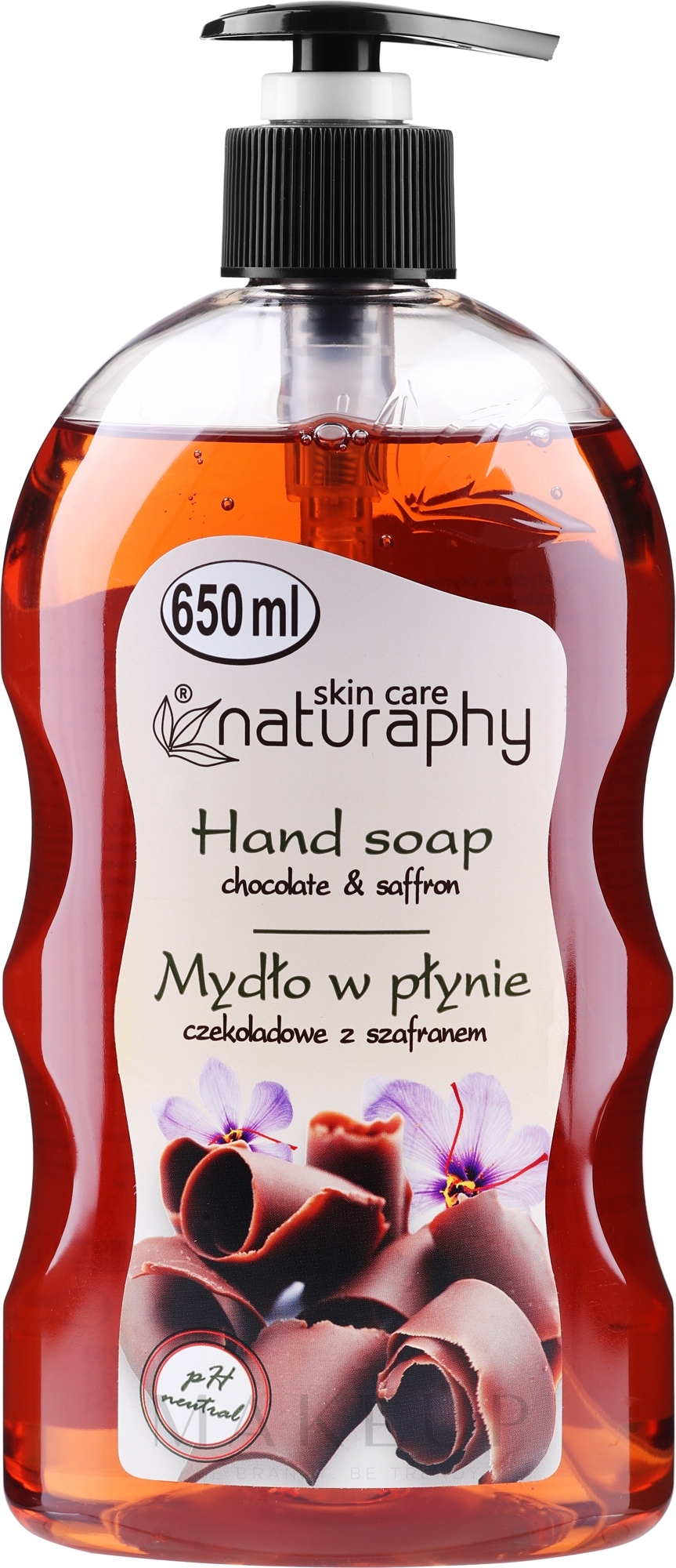 Flüssige Handseife mit Schokolade und Safran - Naturaphy Hand Soap — Bild 650 ml