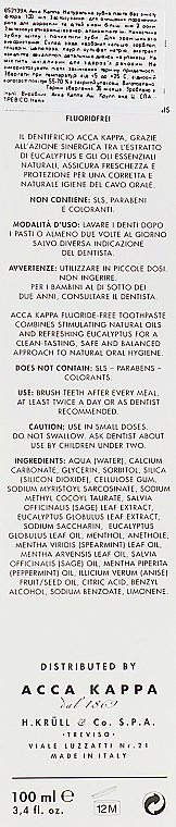 Zahnpasta mit Salbeiextrakt - Acca Kappa Natural Fluoride-Free Toothpaste — Bild N2