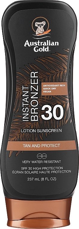 Sonneschutzlotion für den Körper mit Bronzer SPF 30 - Australian Gold Lotion Sunscreen Instant Bronzer Spf30 — Bild N1