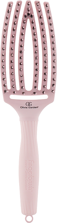 Kombi-Haarbürste - Olivia Garden Finger Brush Combo Medium Pastel Pink — Bild N1
