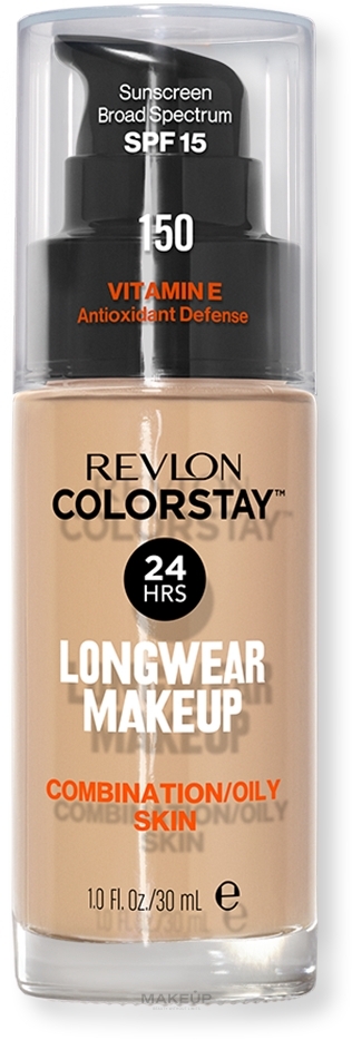 Foundation-Creme - Revlon ColorStay Longwear Mekeup Vitamin E Combination/Oily Skin SPF 15 — Bild 150 - Buff