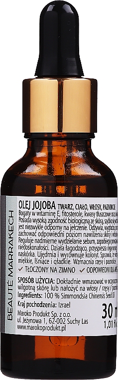 Jojobaöl - Beaute Marrakech Jojoba Oil (mit Pipette) — Bild N2