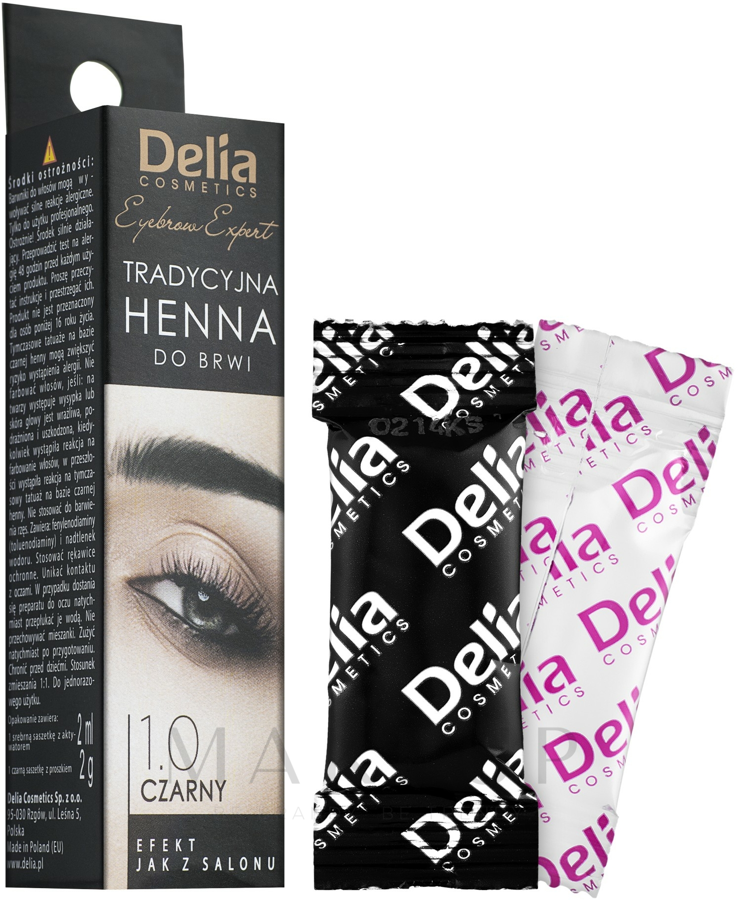 Henna für Augenbrauen schwarz - Delia Brow Dye Henna Traditional Black — Foto 2 x 2 ml